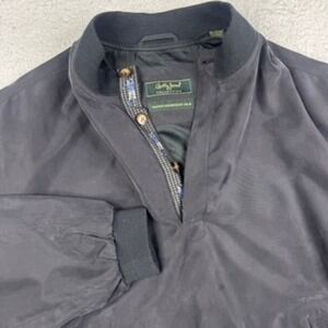 Bobby Jones Collection Men Silk Golf Vented Pullover‎ Jacket 2XL Black